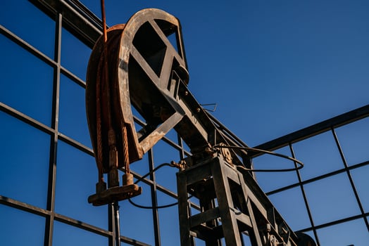 oil pump close-up details. Oil industry equipment. photo
