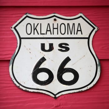 Oklahoma US 66 route sign photo