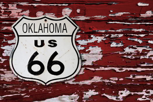 Oklahoma US 66 route sign photo