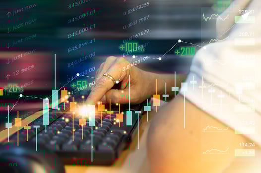 Concepts stock trading, crypto-currency trading successful Rising market, profit from investment photo