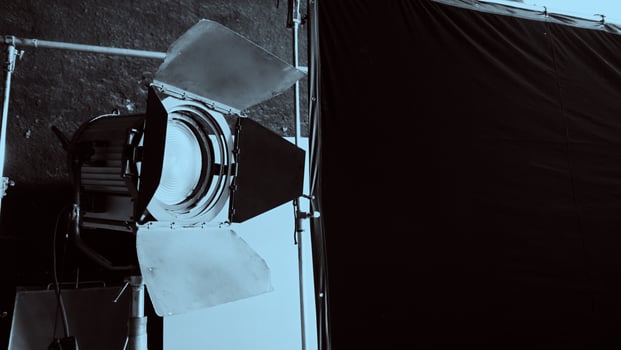 Film light for video production camera in studio set or Use as studio photo shoot light