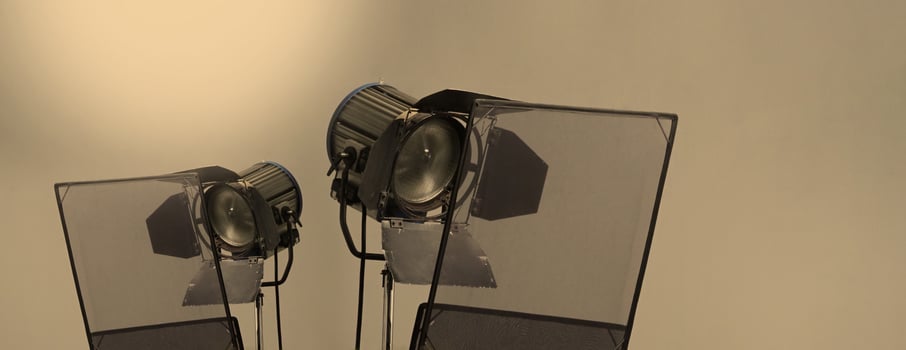 Film light for video production camera in studio set or Use as studio photo shoot light