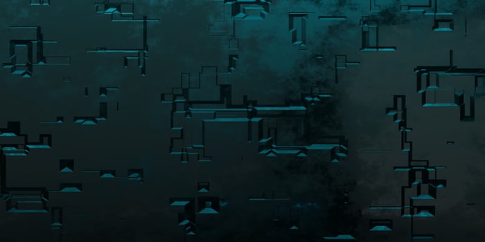 3d rendering empty metal with blue neon light for product display. abstract sci fi scene. photo