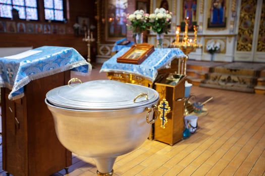 Font for Orthodox baptism of babies. Preparing for the baptism of children photo