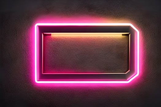 Bright violet rectangle neon at the wall backdrop and background. photo
