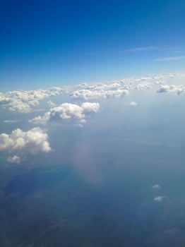 Blue sky with clouds background photo