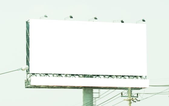 billboard blank for outdoor advertising poster at blue sky. photo