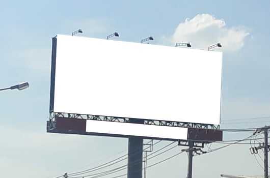billboard blank for outdoor advertising poster at blue sky. photo