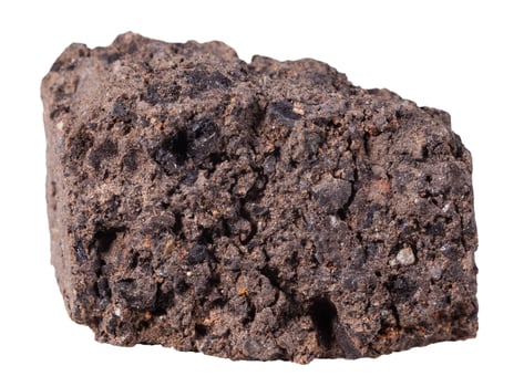 peat turf mineral stone isolated on white photo
