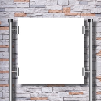 Blank advertising billboard on a street wall. photo