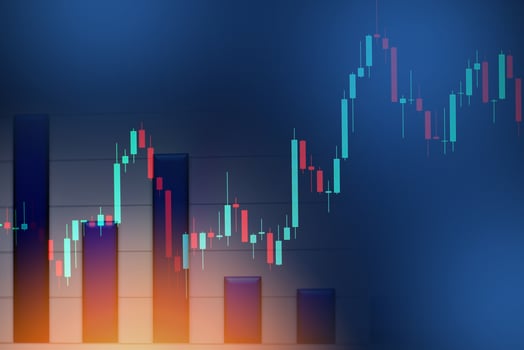 Stock market graph trading analysis investment financial, stock exchange financial or forex graph stock chart graph business crisis crash loss and grow up gain and profits win up trend growth money photo