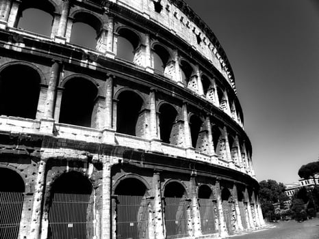 the colosseum, a roman monument symbol of rome, capital of italy. in August 2010 photo
