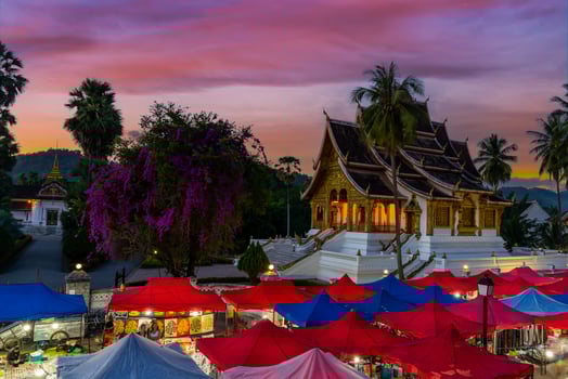 The night souvenir market in Luang Prabang, Laos. photo