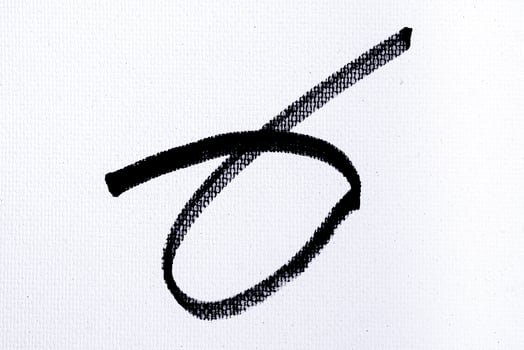 black ink shape on watercolor paper texture background photo