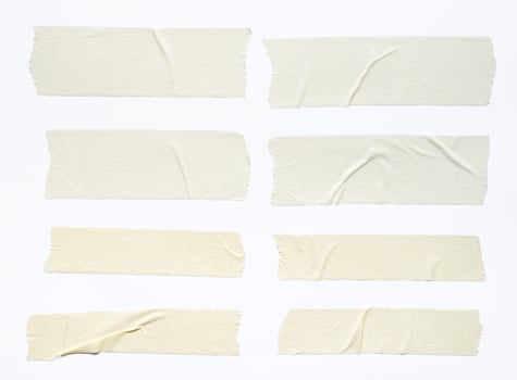 close up of adhesive tape wrinkle set on white background photo