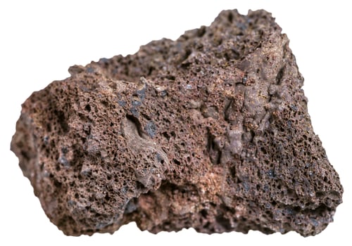 natural brown pumice stone isolated on white photo