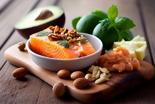 Assortment of healthy protein source and body building food photo
