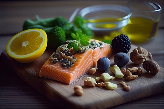 Assortment of healthy protein source and body building food photo