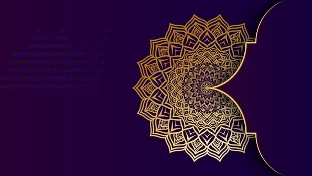 Luxury mandala background with golden arabesque pattern arabic islamic east style.decorative mandala for print, poster, cover, brochure, flyer, banner. photo