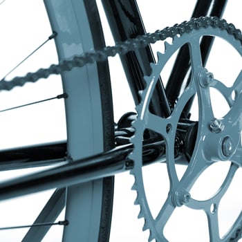 Stylish bicycle isolated on white photo