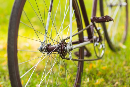 Stylish bicycle on grass photo