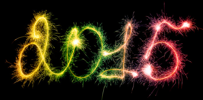 Happy New Year - 2015 with sparklers photo
