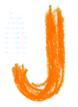 Alphabet pastel on white photo