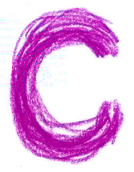 Alphabet pastel on white photo