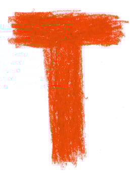 Alphabet pastel on white photo