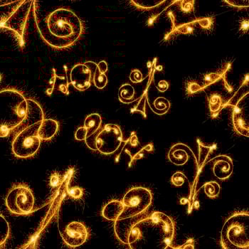 Seamless pattern of Happy New Year - 2017 with sparklers photo