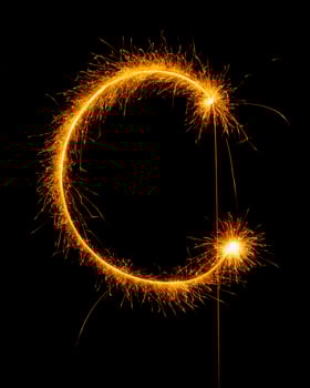 made with sAlphabet element made with sparklers ready for your inscriptions on black background photo