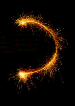 made with sAlphabet element made with sparklers ready for your inscriptions on black background photo