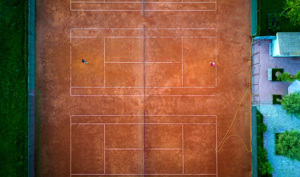 Aerial view of the tennis court photo