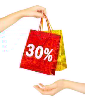 Woman's hands with shopping bags photo