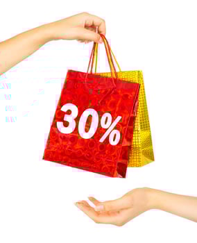 Woman's hands with shopping bags photo