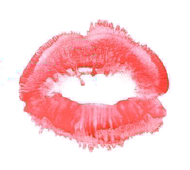 Woman's kiss stamp photo