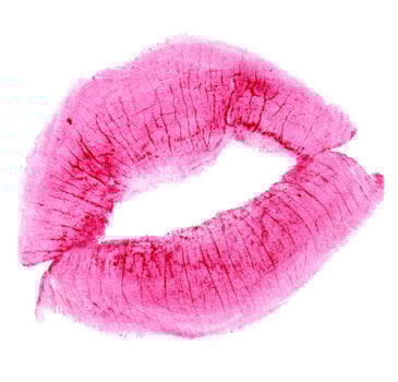 Woman's kiss stamp photo