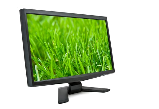 Computer monitor on white background photo