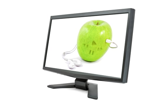 Monitor isolated on white background photo