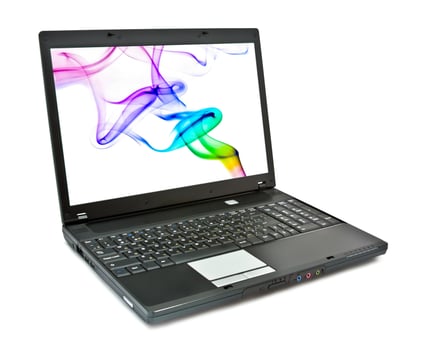 laptop isolated on white background photo