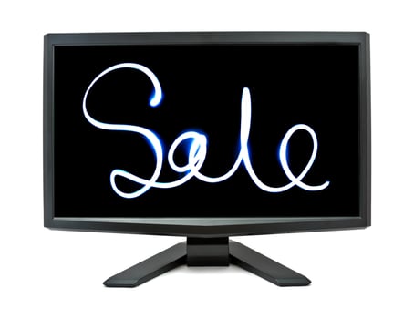 Monitor on white background photo