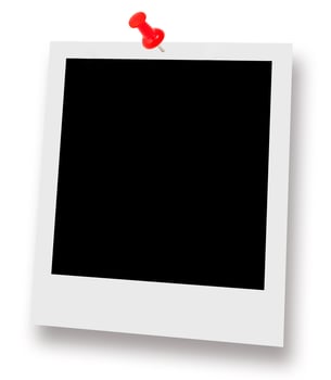 Instant photo on white background