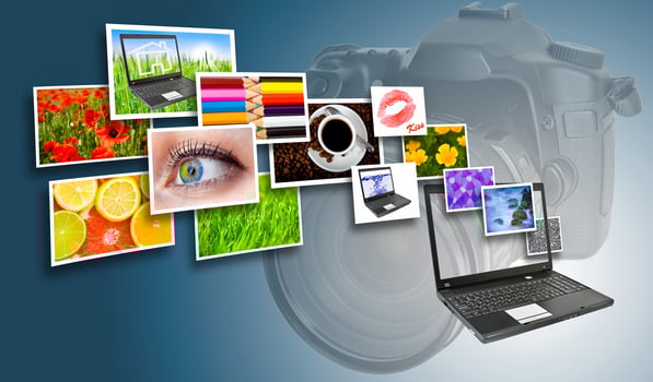Several images via laptop and camera. photo