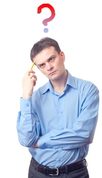 Young businessman thinking photo