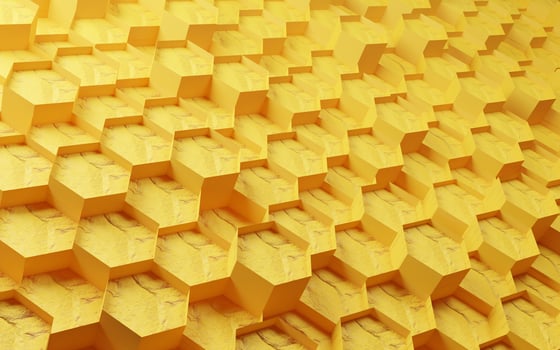 Abstract wood texture hexagon concept 3d background photo