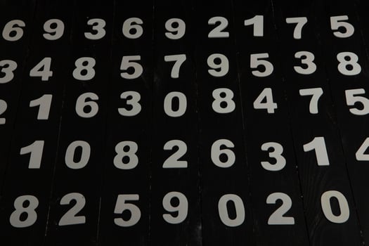 Digital background with numbers. Texture of random numbers figures. Economic Collapse or default concept. photo