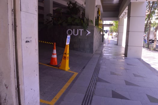 lonely alley way under the building photo