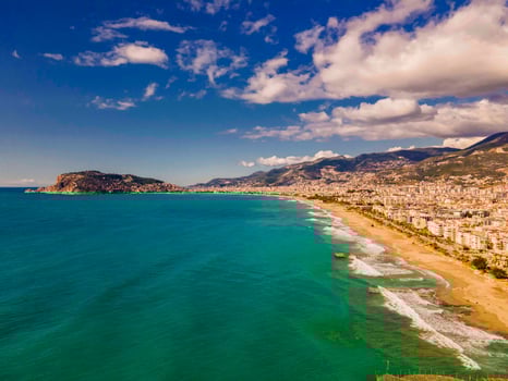 aerial sea and city photo