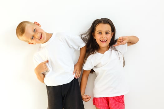 Happy Kids Sister and Brother having fun photo