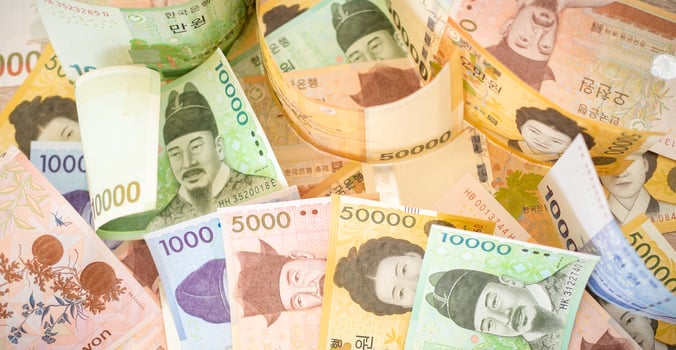 Korean banknote-the Korean Republic Won is the currency of South Korea. photo